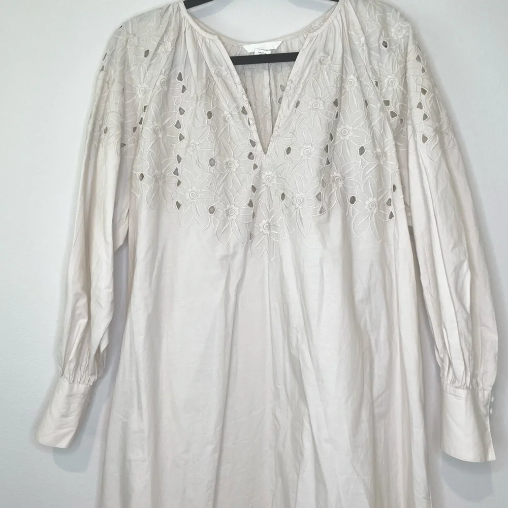 H&M Light Beige Dress with Eyelet Embroidery size S - Picture 5 of 7